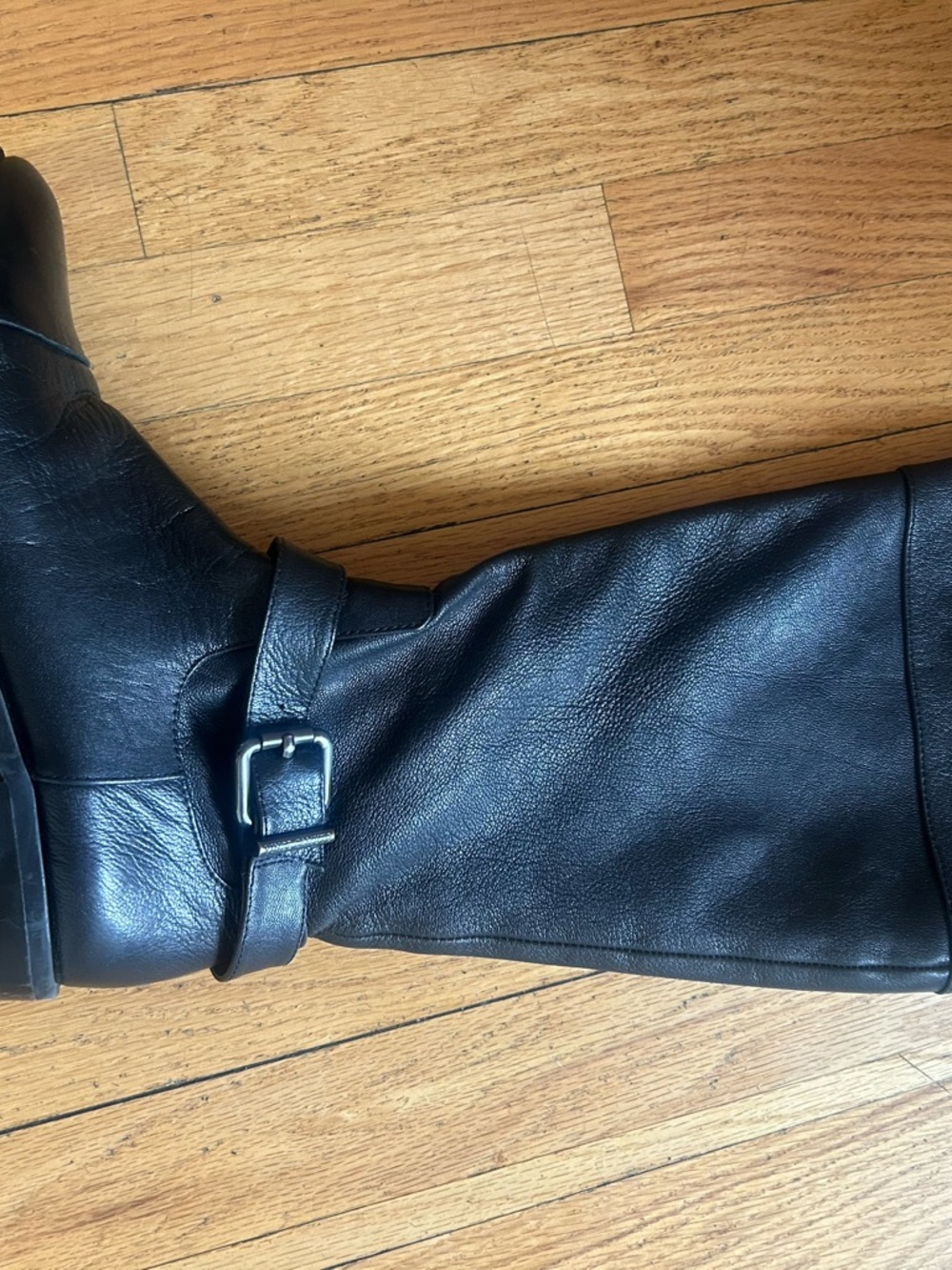 Vince Camuto Black Leather Knee-High Rain/Winter Boots